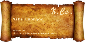 Niki Csongor névjegykártya